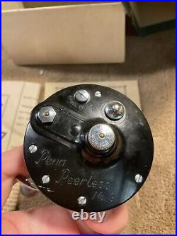Penn Peerless No. 9 Black Fishing Reel withBox manual wrench Bait Caster Fish