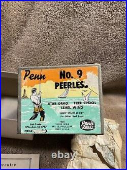 Penn Peerless No. 9 Black Fishing Reel withBox manual wrench Bait Caster Fish