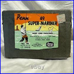 Penn Reels 49 Super Mariner Wire Line Trolling Fishing Reel Box & Manual VGC