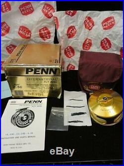 Penn Reels International 2.5g Gold Fly Reel with Box and Pouch
