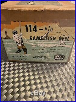 Penn Reels Senator 114 6/0 Big Game Fishing Reel Vintage Original Box USA