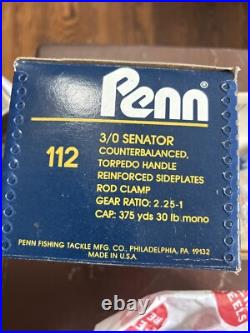 Penn Senator 112 3/0 Baitcasting Reel Vintage New In Box