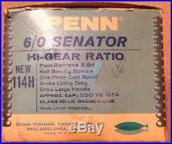 Penn Senator 114H 6/0 High Speed Reel With Original Box Lot A-3