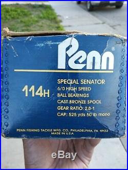 Penn Senator 114H Fishing Reel Vintage NOS Collectible