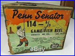 Penn Senator 114 6/0 Game Fish Reel c. 1950 No Part Numbers EXIB