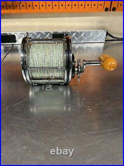 Penn Senator 115 9/0 Fishing Reel With Rod Harness And Vintage Penn Manual