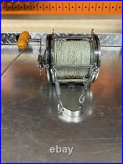 Penn Senator 115 9/0 Fishing Reel With Rod Harness And Vintage Penn Manual