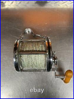 Penn Senator 115 9/0 Fishing Reel With Rod Harness And Vintage Penn Manual