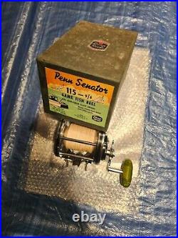 Penn Senator 9/0 115 Big Game Reel Vintage with Original Box circa 1950's NEW