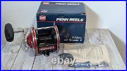Penn Senator II 113HL Special 4/0 Deep Sea Trolling Reel Tomato Red Vintage Box