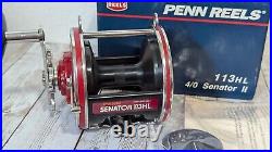 Penn Senator II 113HL Special 4/0 Deep Sea Trolling Reel Tomato Red Vintage Box