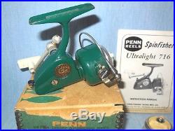 Penn ULTRALIGHT Model 716 Reel with Box, Extra Spool & Instructions