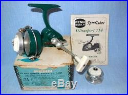 Penn ULTRASPORT Model 714 Reel with Box, Extra Spool & Instructions