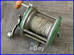 RARE! Collector's Vintage Penn Monofil 26 Fishing Reel Green PM26 Bait Caster