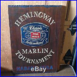 Rare Penn Reels Classic International Hemingway Marlin Tournament Sign Cuba
