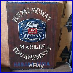 Rare Penn Reels Classic International Hemingway Marlin Tournament Sign Cuba