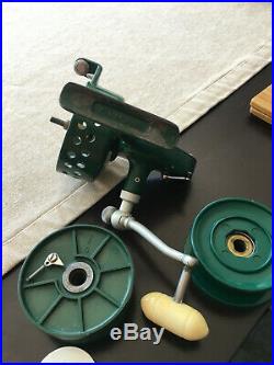 Rare Classic Vintage Penn 706 Greenie Spinning Reel, Drilled, Extra Spool. Nice