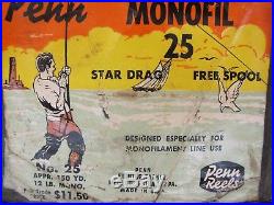 Rare Vintage Gray PENN MONOFIL No. 25 Big Game Reel withBOX GOOD COND