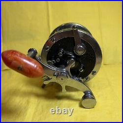 Rare Vintage Penn 1/0 Senator 110 Fishing Reel Red Swirl CB Handle WithBox Cleaned