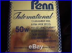 Rare Vintage Penn International 50W Big Game Reel withBag&Box NEW OTHER