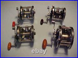 Set Of 3 Vintage Penn Silver Beach 99 Fishing Reels+bonus Penn 49 Deep Sea Reel