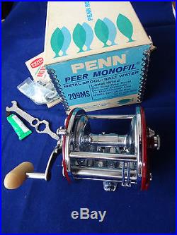 Stunning Unfished Boxed Vintage Penn 209ms Peer Monofil Multiplier Sea Reel