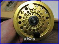 Stunning sharpes penn gold medal freshwater no 4 salmon fly fishing reel + pouch