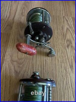 Two (2) used Penn Peerless No. 9 And Penn No. 85 right hand casting reels