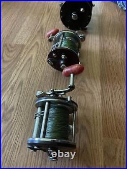 Two (2) used Penn Peerless No. 9 And Penn No. 85 right hand casting reels