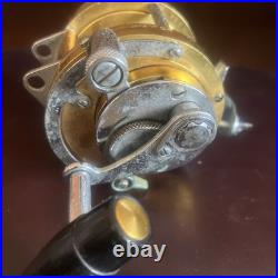 Used Vintage Penn International 20 Gold Single-Speed Lever-Drag Fishing Reel