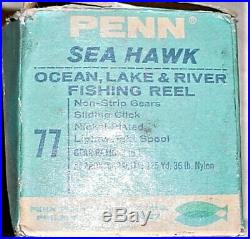 VINTAGE NEW OLD STOCK IN BOX Penn No. 77 Bakelite Fishing Reel withManual