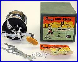 Vintage Nos Penn Long Beach 65 Fishing Reel In Box Star Drag