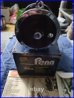 VINTAGE (PENN) 114 HL 6/0 HIGHSPEED TROLLING REEL with BOX, PAPERWORK, TOOL