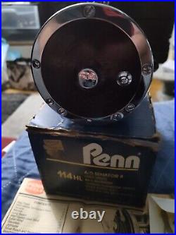 VINTAGE (PENN) 114 HL 6/0 HIGHSPEED TROLLING REEL with BOX, PAPERWORK, TOOL