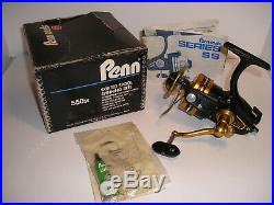 VINTAGE PENN 550SS SPINNING SKIRTED SPOOL REEL IN BOX withEXTRAS