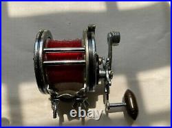 VINTAGE PENN SENATOR 110 1/0 FISHING REEL WITH ROD CLAMP Made in the USA