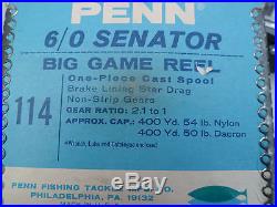 Vintage Penn Senator 6/0 Big Game Sea Fishing Reel