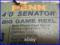 VINTAGE Penn Senator 4/0 #113 Conventional Big Game Saltwater Fishing Reel USA