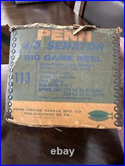 VINTAGE Penn Senator 4/0 #113 Conventional Big Game Saltwater Fishing Reel USA
