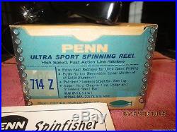 VINTAGE Penn Spinfisher 714Z Ultrasport Reel in ORIG. BOX withMANUAL, OIL, & TOOL