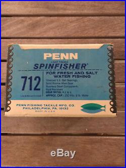 VINTAGE Penn Spinfisher Greenie 712 Spinning Reel / With Box