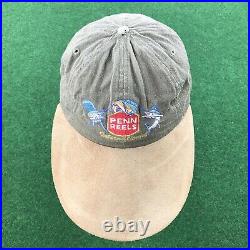 VTG 90S Penn Reels International Fishing Long Bill Strapback Hat Marlins Mens