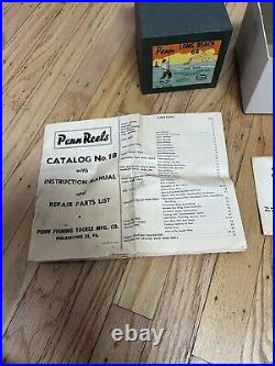 VTG Antique Fishing Penn Reel Paperwork & Box Only Philadelphia PA Long Beach 66