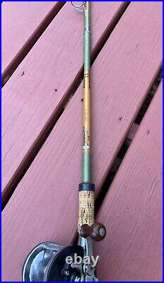 VTG NYPOXY Glass Golden Sabre #1190 7-1/2ft Fishing Pole withPenn Silver Reel