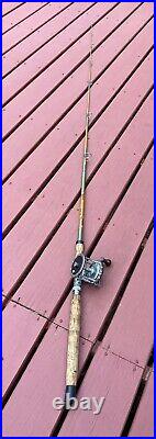 VTG NYPOXY Glass Golden Sabre #1190 7-1/2ft Fishing Pole withPenn Silver Reel
