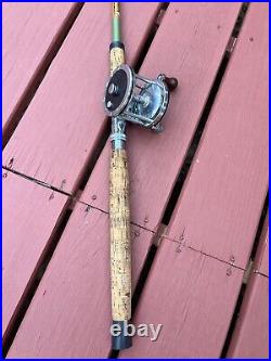 VTG NYPOXY Glass Golden Sabre #1190 7-1/2ft Fishing Pole withPenn Silver Reel
