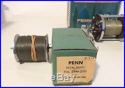 VTG Penn Jigmaster No. 500 withoriginal box 2 extra spools 1 Metal, 1 Hard Plastic