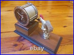 Very Rare 1972 Penn 49 reel Clock Made By MARINE TIME CO With TEAK BASE vintage