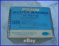 Vint Penn 349H MASTER MARINER SALTWATER REEL wBOX-12 Photos-UNFISHED-L@@K-LQQK