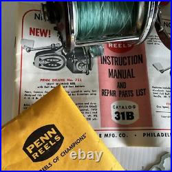 Vintage 209 PENN PEER Fishing Reel Original Box Papers Hardware